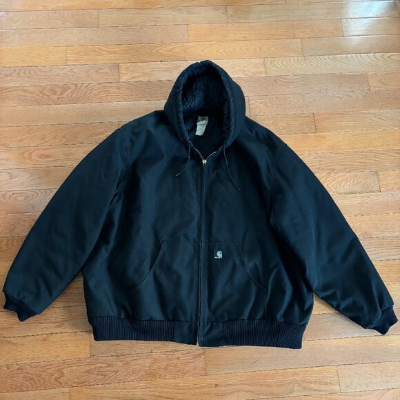Carhartt Jacket 4XL Tall Arctic Quilted Black J133 Nylon Canvas Extremes Coat - Picture 1 of 13